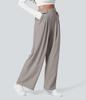 Women's High Waist Pleated Wide Leg Dress Pants Solid Color Office Business Trousers With Side Pockets
