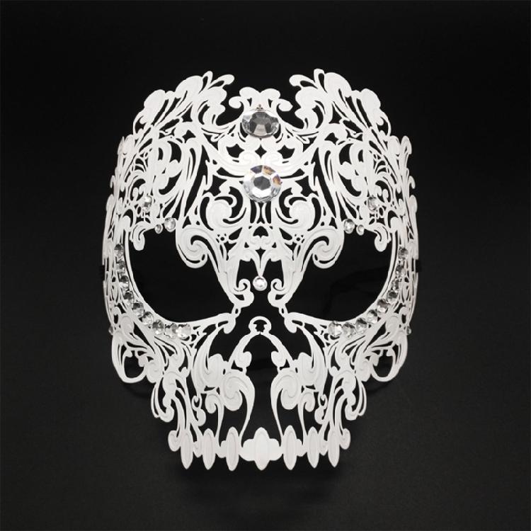 Sparkling Diamond Encrusted Metal Mask Beautiful Full Face Metal Mask with Diamond Embellishment for Men and Women