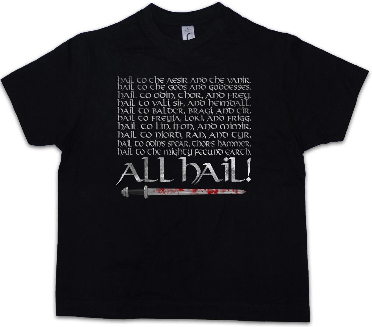 ALL HAIL Kids Boys kids boys T-Shirt Odin Thor Loki Valhalla Valhalla Ragnar Vikings 100