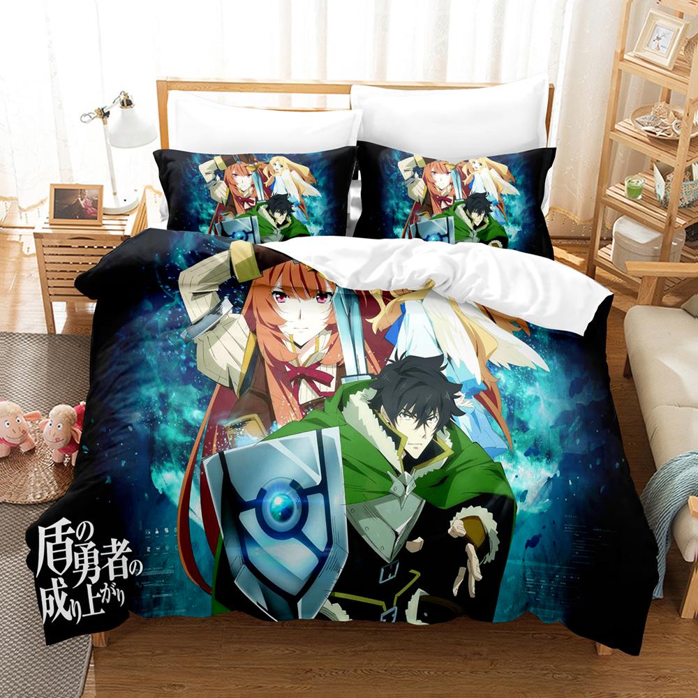 New Anime The Rising Of The Shield Hero Bedding Sets Duvet Cover Set With Pillowcase Twin Full Queen King Bedclothes Bed Linen