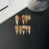 10Pcs Retro Stiletto Handmade Press On Nails With 3D Red Love Design Wearable Stick On False Nails