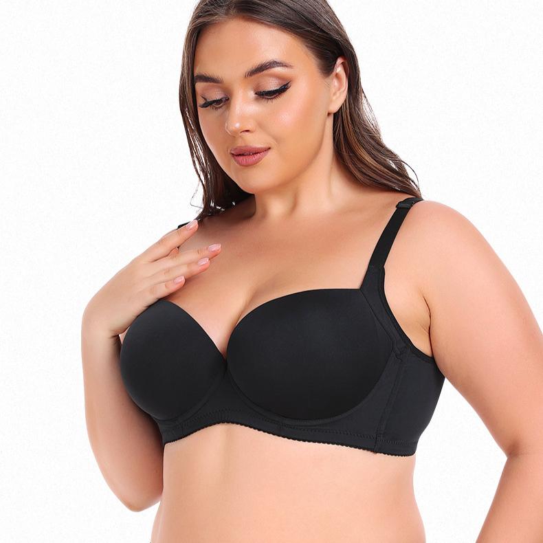Large Size Bra for Women Smooth and Seamless Gathering Bra with Steel Rims Adjustable Bra