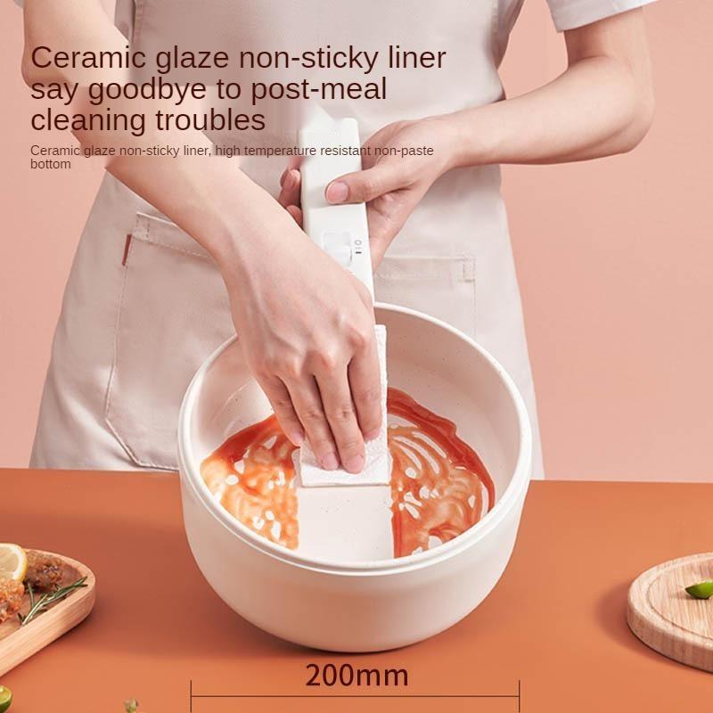 1.5L Multifunctional Electric Cooker Large Capacity Electric Boiling Pot Kitchen Steamer Mini Portable Electric Frying Pan