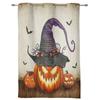 Halloween Horror Pumpkin Bat Curtains for Bedroom Living Room Drapes Kitchen Children's Room Window Curtain Modern Home Decor