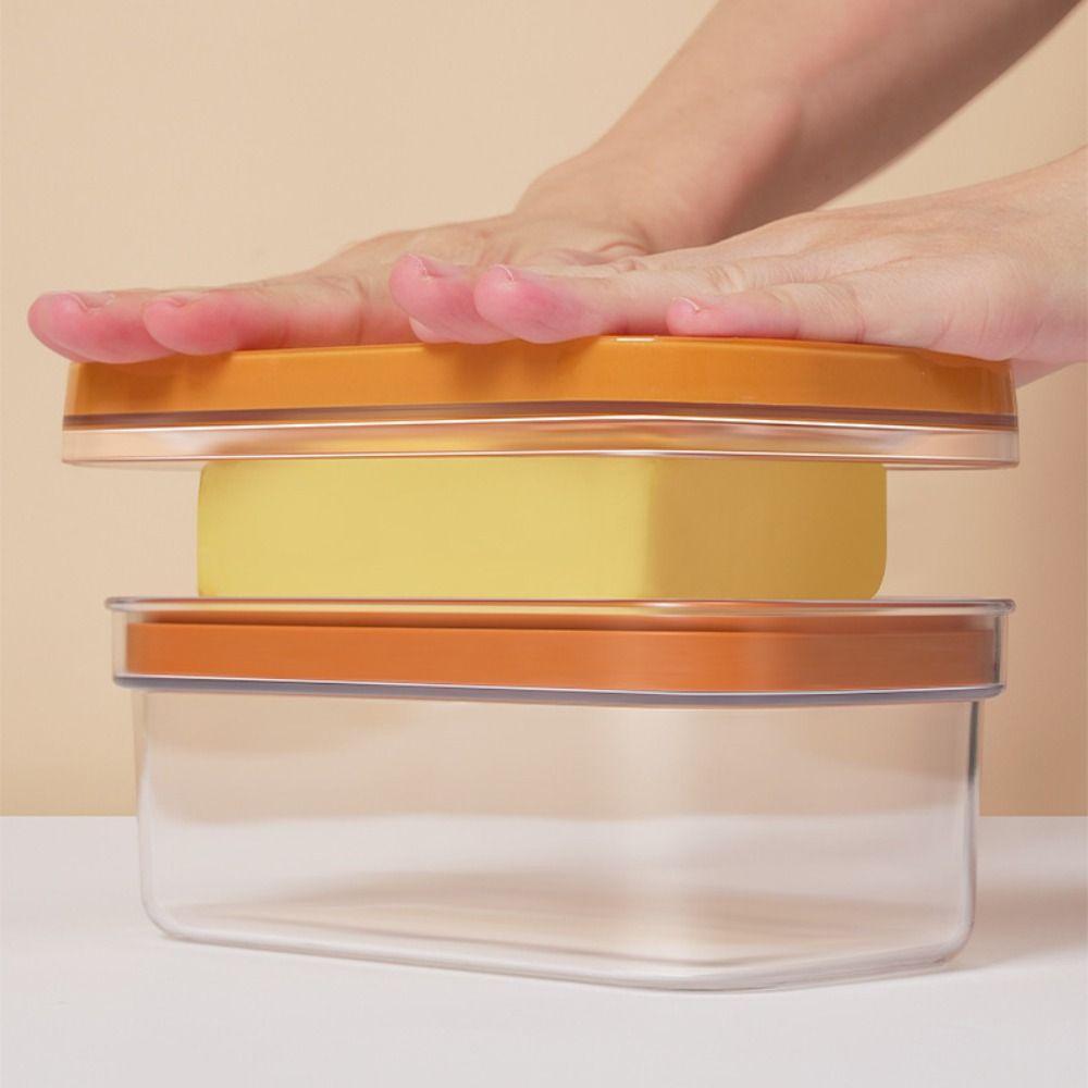 Hand Press Butter Keeper Plastic Cheese Storage Box Durable Butter Slice Container Fridge