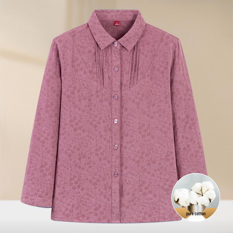Grandma s Spring & Summer Long Sleeve Jacket - Women s Lightweight Top for Middle-Aged & Elderly 2XL (Recommended 48-55 kg)