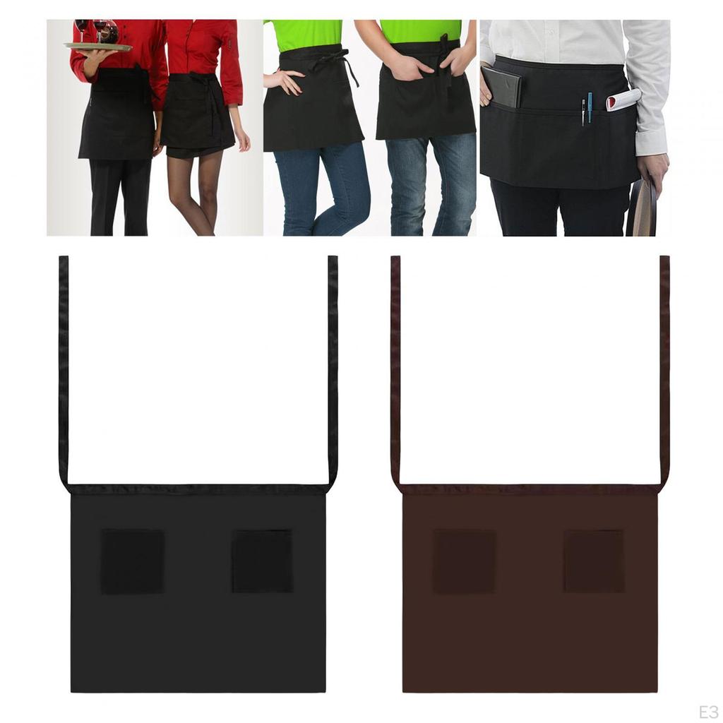 Stylish Waist Apron with Multiple Pockets for Kitchen and Garden Use