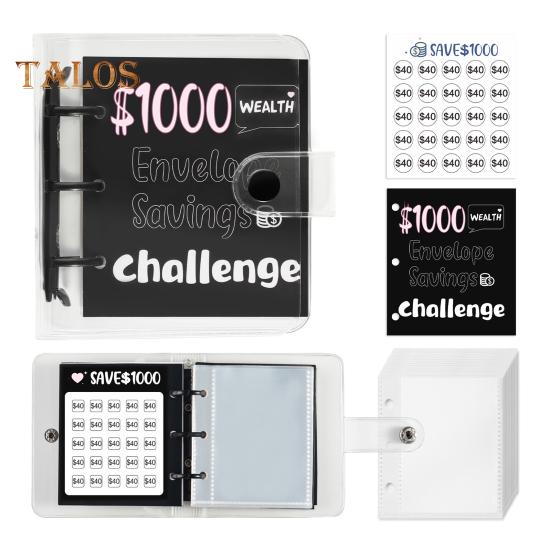 

25 конвертов, экономия денег, мини-книга-планшет, экономия денег, чтобы сэкономить 150/300/500/1000 долларов для домашнего офиса, школы D чёрный