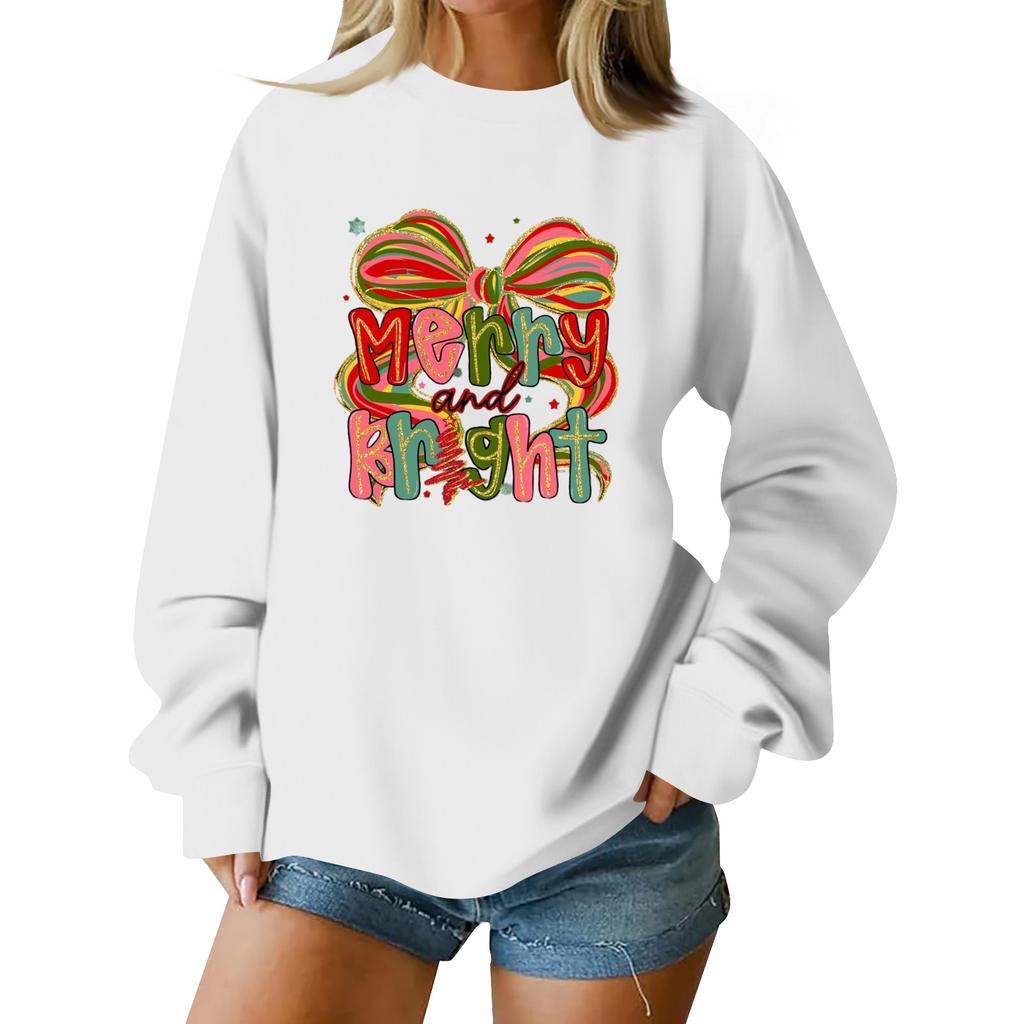 Women  Tops Women's Long Sleeve Sweatshirt Casual Crewneck Loose Fit Pollover Fleece Tops