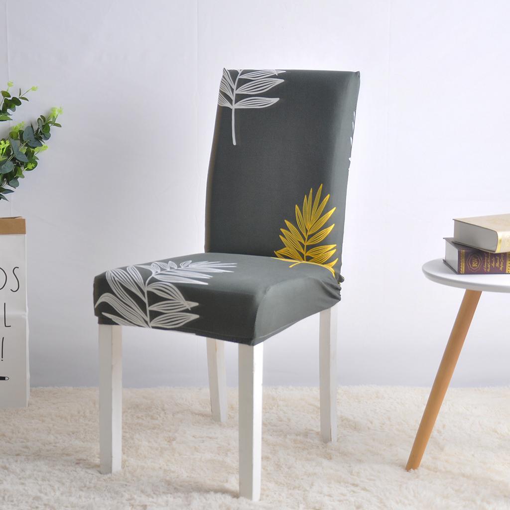 4Pcs Modern Printed Removable And Washable Stretch Banquet Hotel Dining Room  Chair Cover Elastic Seat Chair Covers