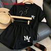 Summer Girl Casual Set With Print T Shirt And Shorts For Daily Wear