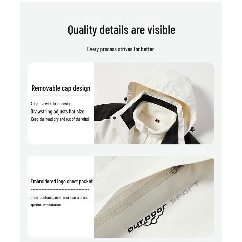 ROMON Men's 3-in-1 Outdoor Casual Warm Jacket