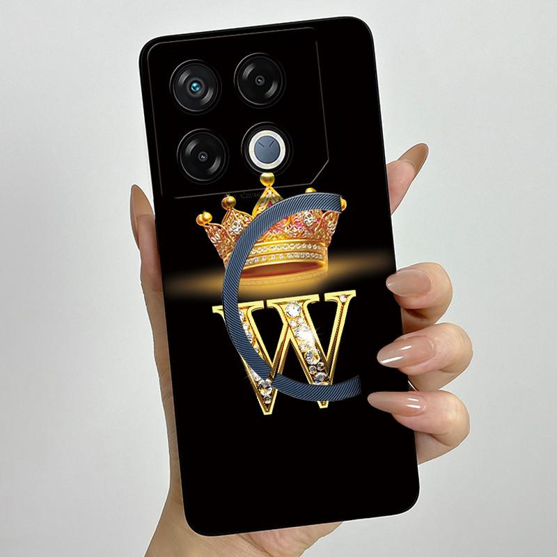 For Infinix GT 20 Pro Case Luxury Crown Letter Soft Silicone Back Cover For Infinix GT20 Pro GT20Pro Coque Infinix X6871 Fundas