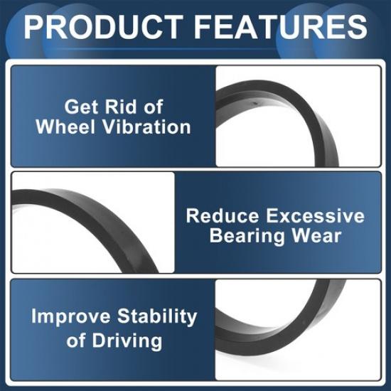 OD 716mm To ID 651mm Car Wheel Hub Centric Rings Black Polycarbonate 4 Pcs