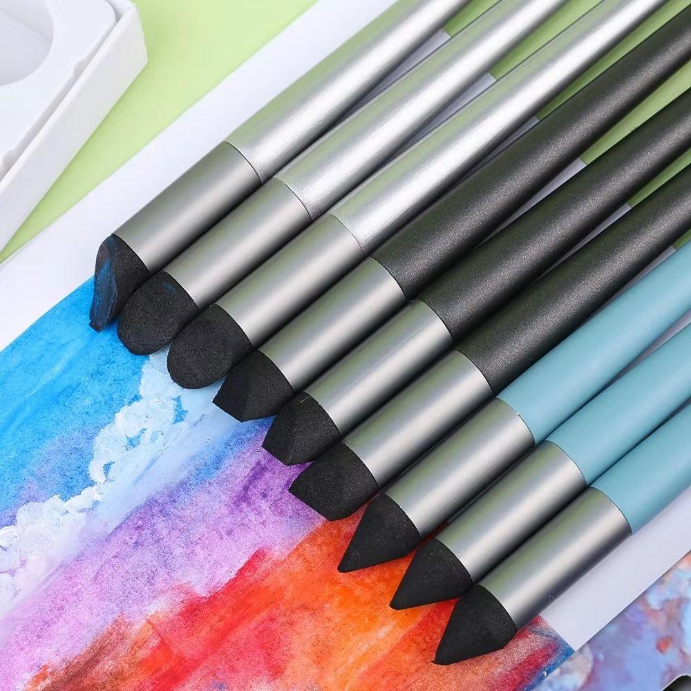 3Pcs Soft Sponge Head Oil Pastel Blending Pen Reusable Washable Paintbrushes Lightweight Wipe Coloring Brush