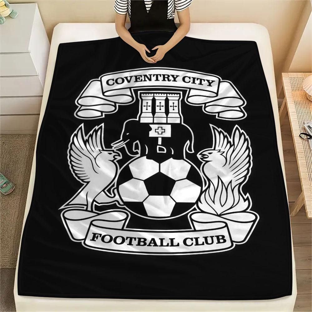 Coventry City FC Printed Flannel Blanket, Soft Throw for Bedroom Sofa, Washable, Christmas Present, Great Gift.