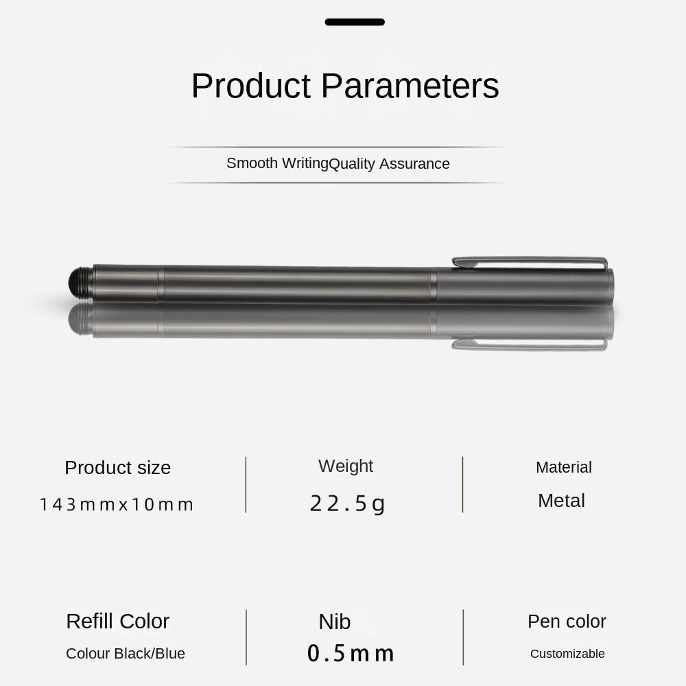 Black Ink Metal Ballpoint Pen Dual-Function Black Ink Pen Portable Gel Pens School Supplies