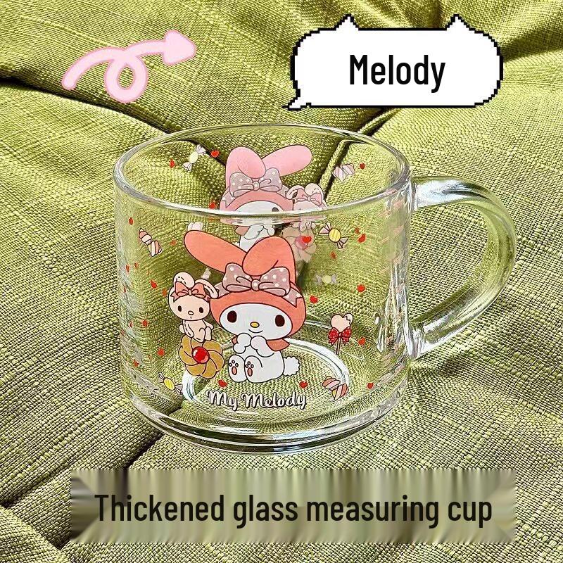 ZISIZ Cartoon Glass Cup with Lid & Spoon
