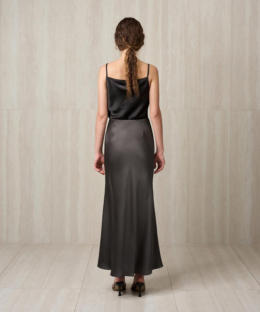 Rie Satin Maxi Skirt Sepia