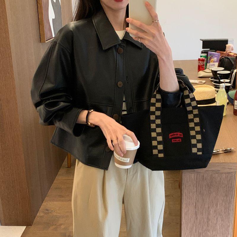 

Модный тренд Укороченная куртка из искусственной кожи Женская уличная черная панк-кожаная куртка в уличном стиле Тонкая винтажная повседневная XL чёрный