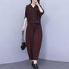 Completo Pantaloni Harem alla Moda Due Pezzi per Donne Taglie Forti - Ringiovanente, Snellente, Versatile ed Elegante Abbigliamento per la Mamma