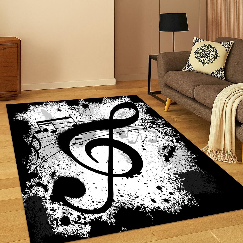 

3D Music Note Art Carpet Rug Floor Mat for Living Room Sofa Home Bedroom Doormat Kitchen Decor,Playroom Non-slip Area Rug Gift 40x60cm
