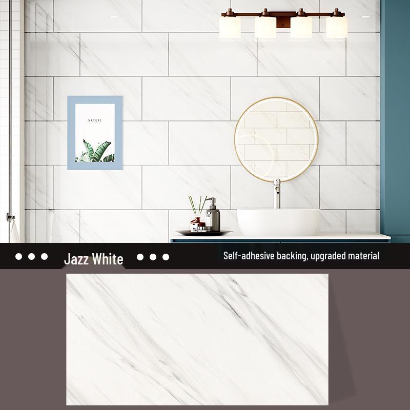 Wasserdichte Badezimmerwandpaneele – Fliesenimitat-Aufkleber & Marmor-Holzmaserungsdekor