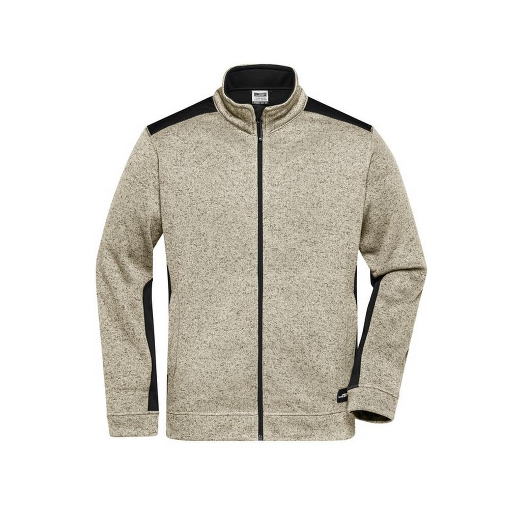 James and Nicholson Mens Strong Knitted Work Fleece Jacket