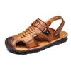 The First Layer of Cowhide Bag Head Sandals, Men's New Genuine Leather Summer Beach Shoes, Soft Soles, Beef Tendon Soles, and Father's Cool Slippers