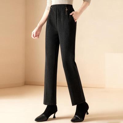 SIFONE Women's Wool Blend Straight-Leg Casual Pants for Mid-Aged & Elderly
