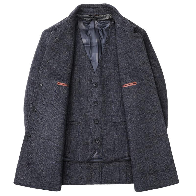 Men's Double-Faced Wool Blend Mid-Length Coat - Business Casual Down Jacket for Middle-Aged Dads