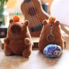 Capybara Aobing Plush Toy Keychain With Wagging Tail Soft Pp Cotton Bag Decor