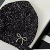 Spring and Autumn Star Pearl Cold Hat Autumn and Winter Sparkle Knitted Hat Fashion Show Face Small Baotou Hat Trend