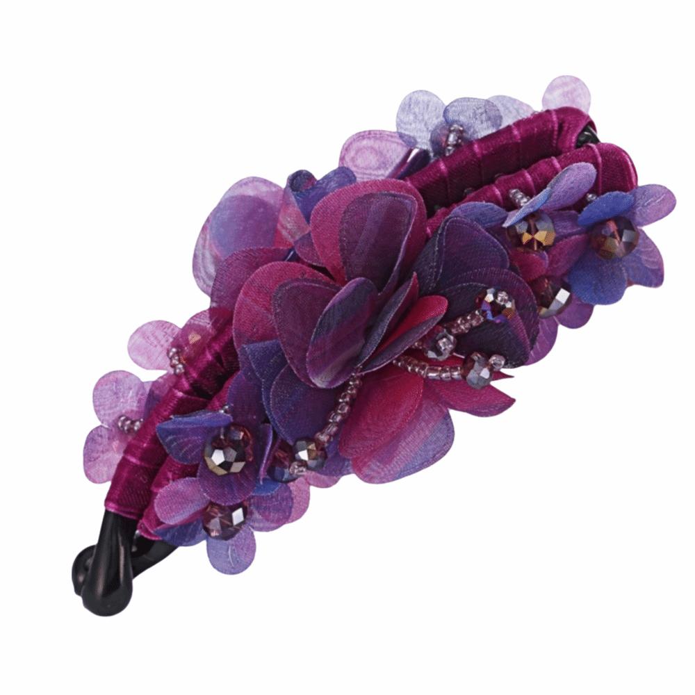 Elegant Rose Twist Clip Anti-Slip Ponytail Clip Fashion Banana Clip For Women