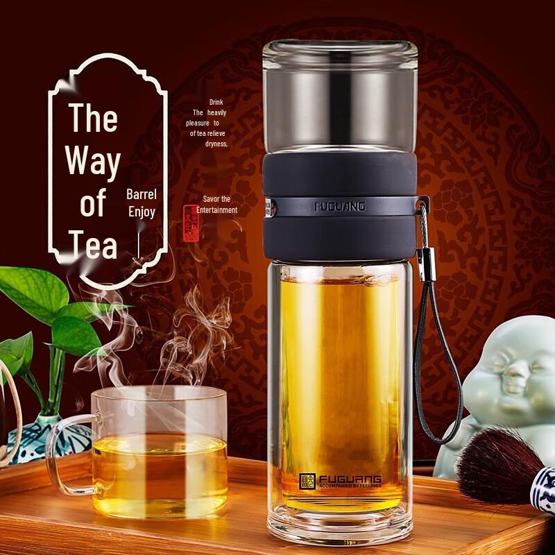 Fuguang Double-Layer Tea Infuser Glass Mug