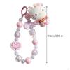 Cute Beaded Keychain Decorative Portable Bag Pendants for Girls Women Adults Violet