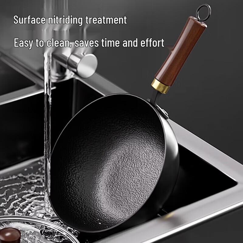 BOSITE 0-Coating Titanium Alloy Non-stick Stir-fry Pan