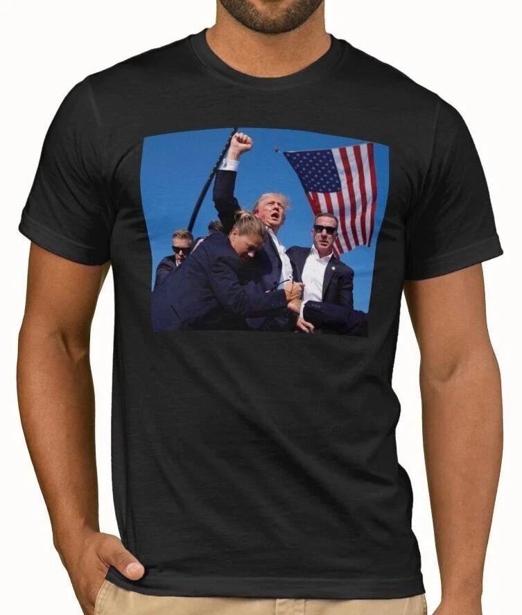 Trump Shot T-Shirt Top | Donald TRUMP 2026 Never Surrender Shirt Mugshot Tee S