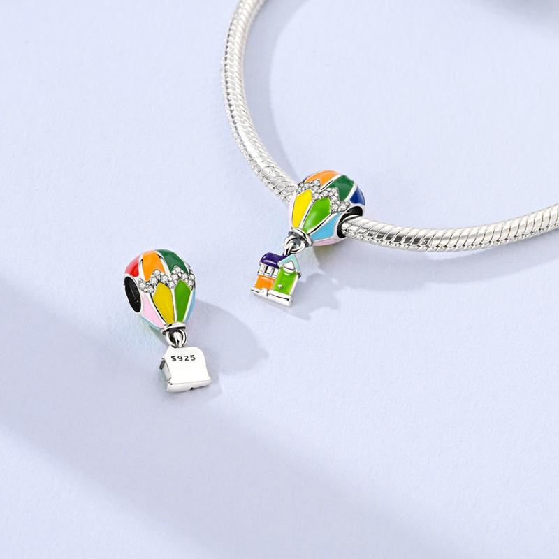 Air Balloon Series Copper Rocket Colorful Cute Romantic Charms Beads 3Mm Diy Fine Jewelry Making