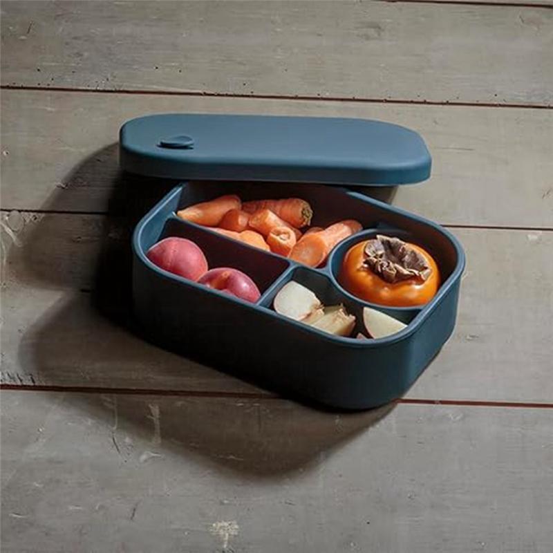 

AEE2-Bento Box,Food Storage Leak-Proof Box, Snack Container,Silicone Food Holder, Microwave Heating, Lunchbox For Kid Adult темно-оранжевого