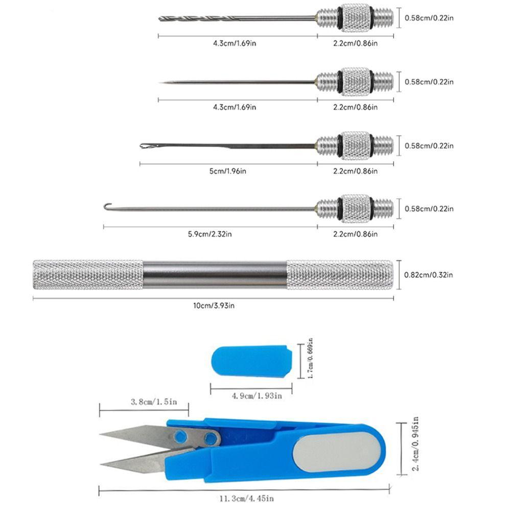 Secure Grip Fishing Bait Needle with Line Scissors Bait Drill Stringer Bait Needle Kit  for Pellets