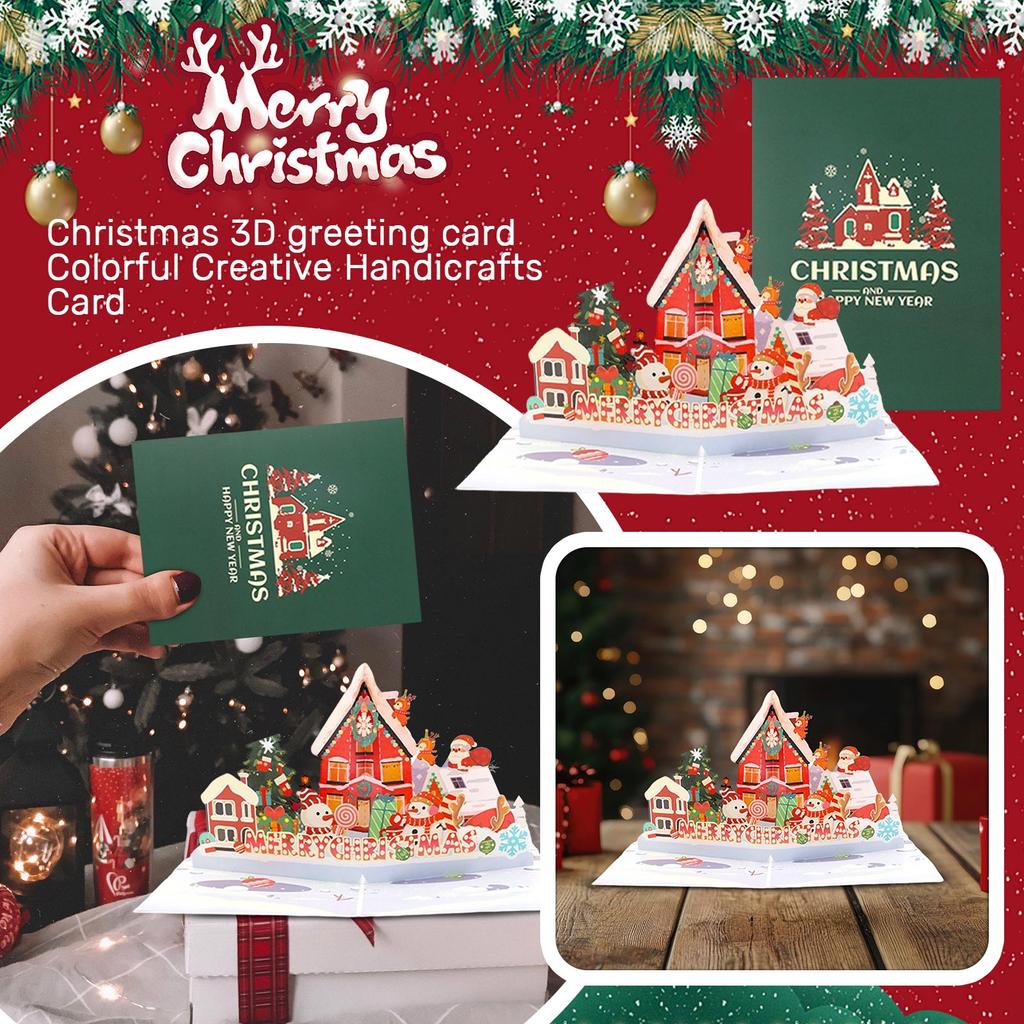 Christmas 3D Greeting Card Colorful Christmas Tree Creative Handmade Card