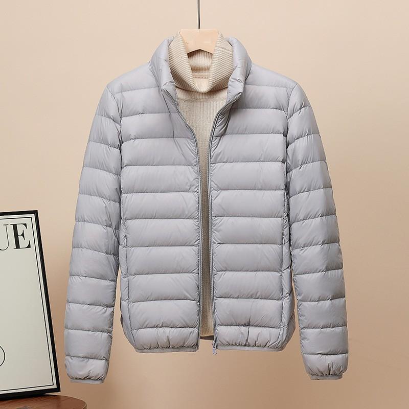 2025 New 90% White Duck Down Stand-up Collar Hooded Down Jacket Women's Short Slim-fit Large-size Winter Coat