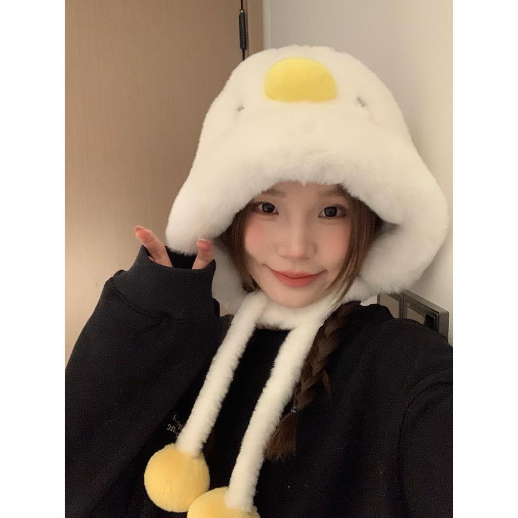Little Yellow Duck Cute Plush Hat Women's Autumn and Winter New Cold and Warm Winter Thickened Pullover Ear Hat