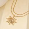2 Pcs/Set Trendy Sunflower Pendant Necklace Fashion Layered Choker Double Layer Necklace  for Women
