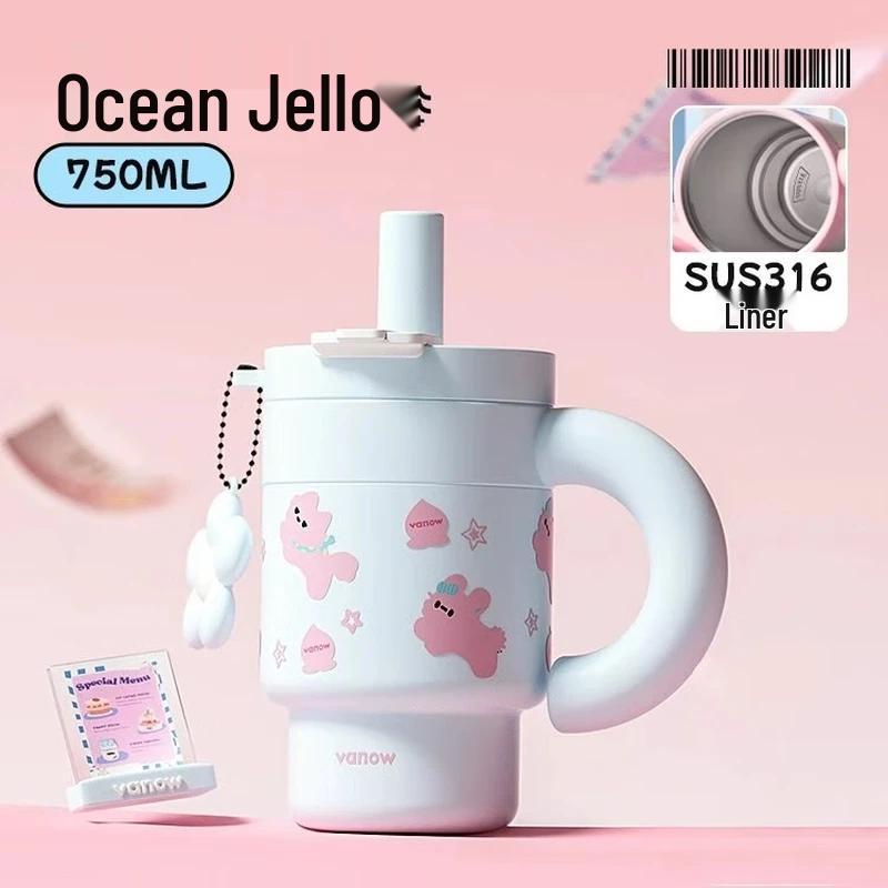 Vanow Qiaoqiao Large Capacity Insulated Tumbler with Straw 750ml