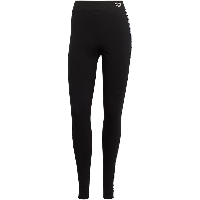 Adidas Originals Trefoil Stripe High Waist Elastic Leggings Women Comfortable Stretch Training Gym Running Tights Black GN3117 34