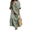 Dámské spodničky Velké velikosti Pulovr s dlouhým rukávem Maxi šaty Vertikální pruhovaný potisk Přední kapsa Volné Dlouhé šaty Streetwear
