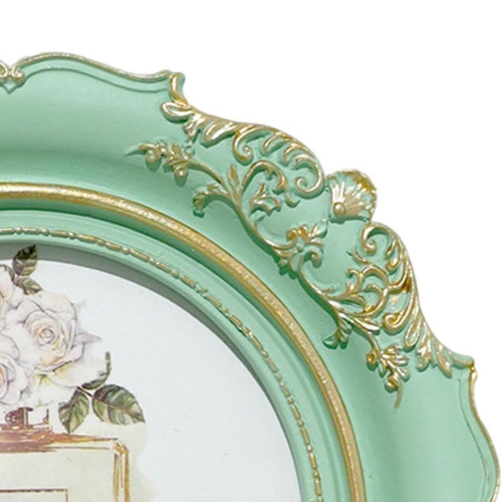 Round Picture Frame Crafting Ornament Multifunctional Retro Style Wall Mount Tabletop Decoration for Hallway Bedroom Bathroom