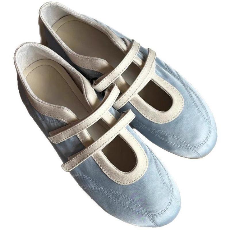 Zapatos Planos Versión Coreana 2026 Cabeza Redonda Boca Baja Mocasines Zapatos Perezosos con Temperamento Zapatos de Ballet